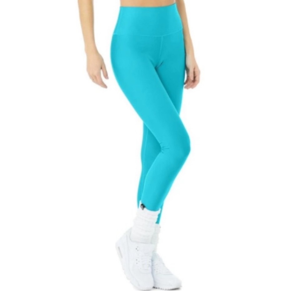 Alo Yoga High Waisted Turquoise Leggings | Medium